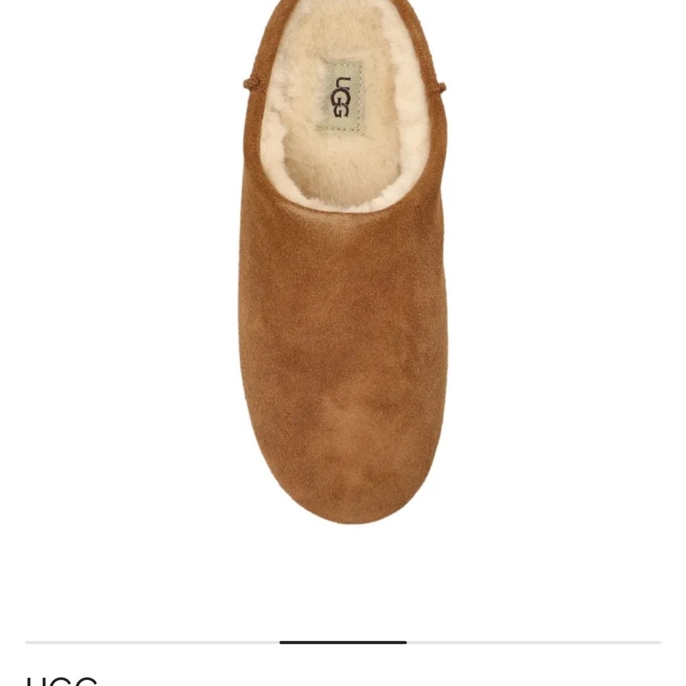UGG Men’s Tan Elea Slippers with Cozy Sherpa Lining Size 11